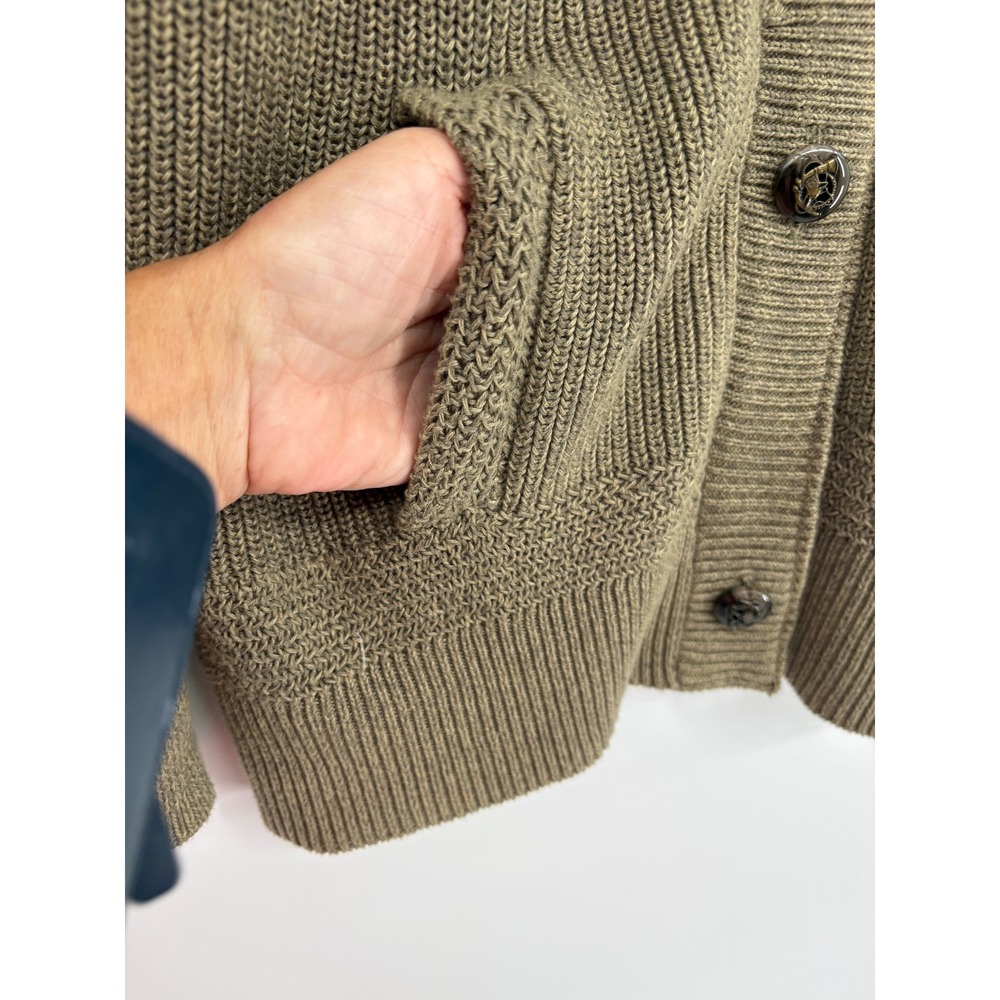 VTG LRL Sweater Cardigan Elbow Patches Green Knit Fox Hunt Buttons Equestrian PS - Picture 7 of 16